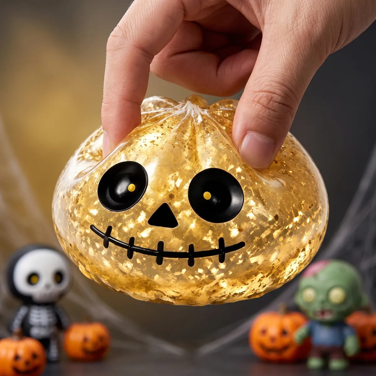 Golden Zombie Halloween Dumpling Squishy — squishy dumpling toy